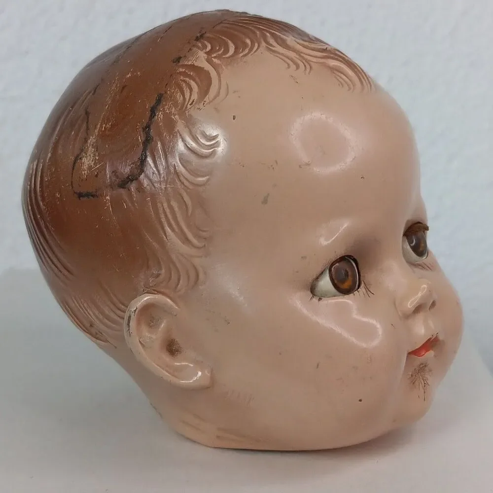 Ideal Sleepy Eyes Doll Head Composite Made in the USA pat. No 22522077 For Parts